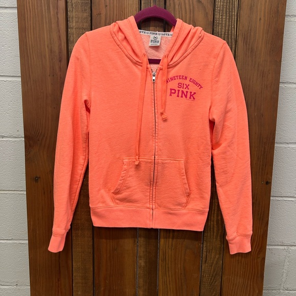 Victoria’s Secret Pink size small orange zip up - Picture 3 of 5